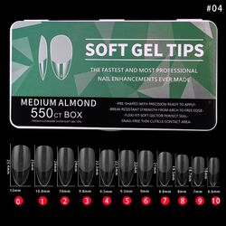 550pcs - Soft Gel Tips - Medium Almond