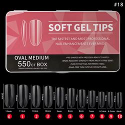 550pcs - Soft Gel Tips - Oval Medium