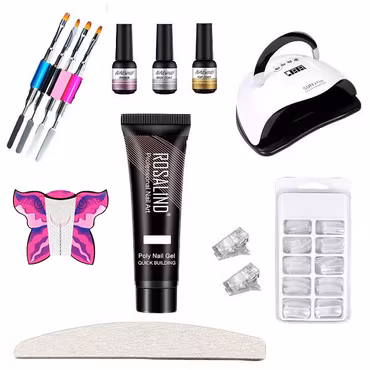 Polygel Startkit Stort - med UV Lampa 180W + Gelkit