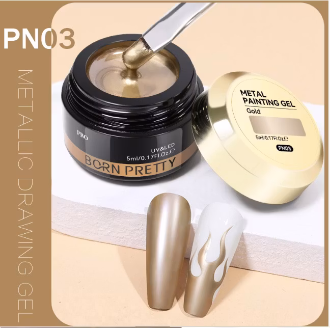 Gellack - PN03 Gold Mettallic - Burk 5ml