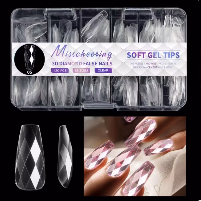 120pcs - Diamond False Nails Nr 05-  Soft Gel Tips