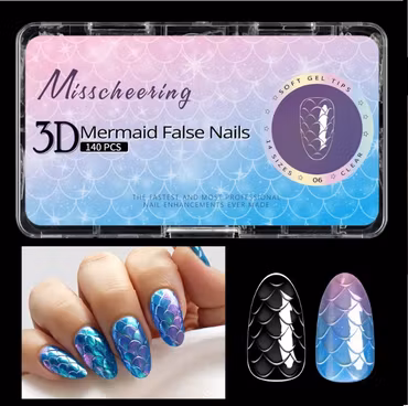 120pcs - Mermaid False Nails Nr 06 - Soft Gel Tips