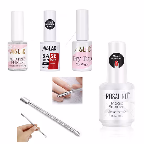 Startkit - Primer, Base & Toplack + Remover + Nagelverktyg