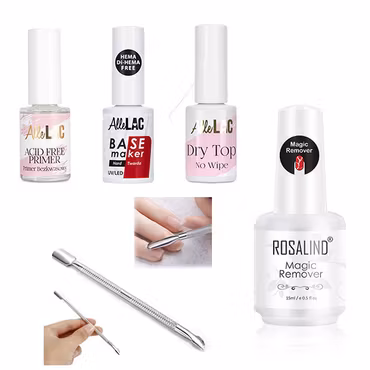 Startkit - Primer, Base & Toplack + Remover + Nagelverktyg