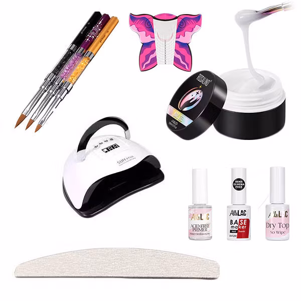 Builder Gel Kit med Mallar + Lampa