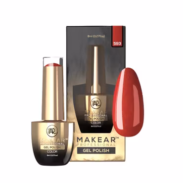Makear Gellack - Nr 593 Orange med glitter - 8ml Hema Free