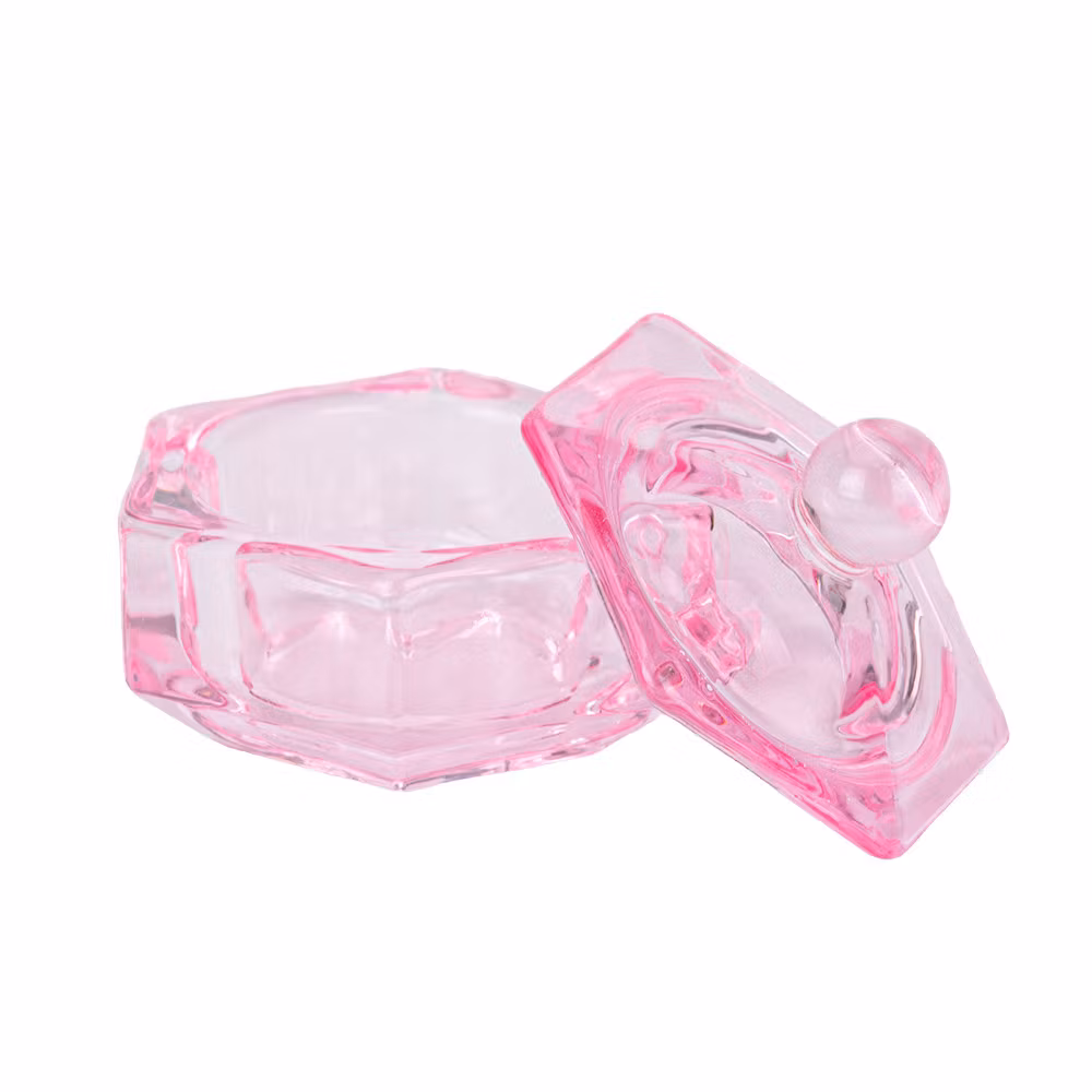 Glaskopp med lock - Rosa