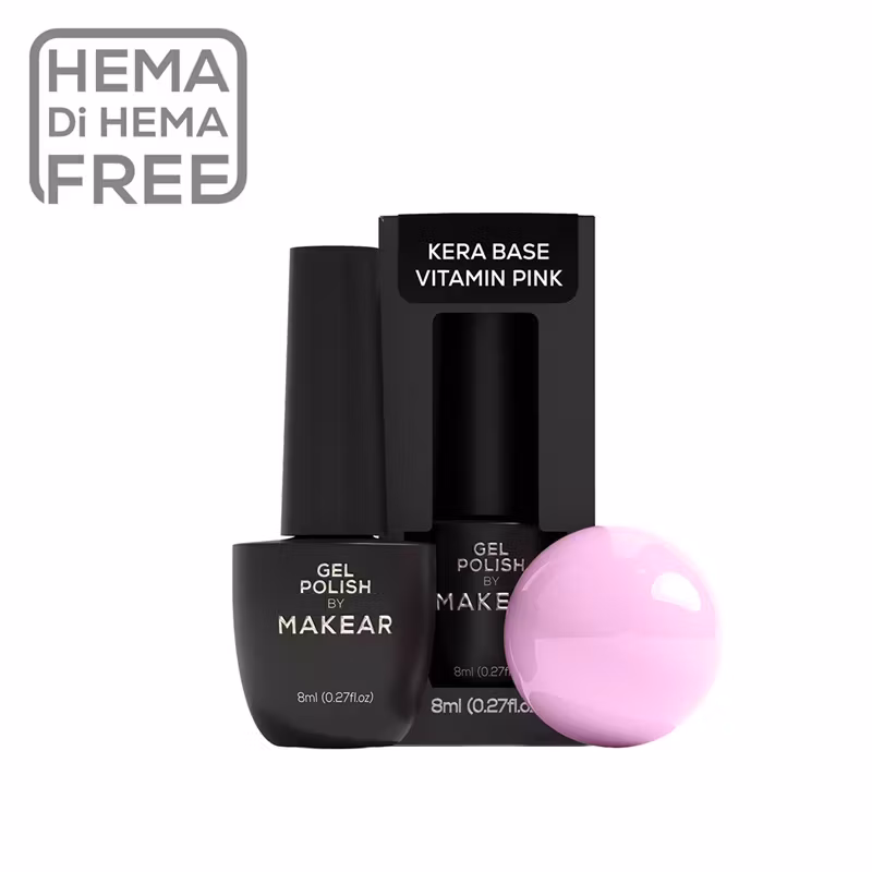 Makear Gellack - Kera Base Vitamin - Pink 8ml Hema Free