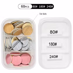 Sandpapper Platt Drillbits 60pcs - 3 grovlek på sandpapper