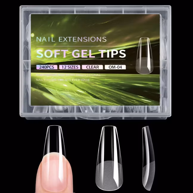 240pcs - Soft Gel Tips - Semi frostade