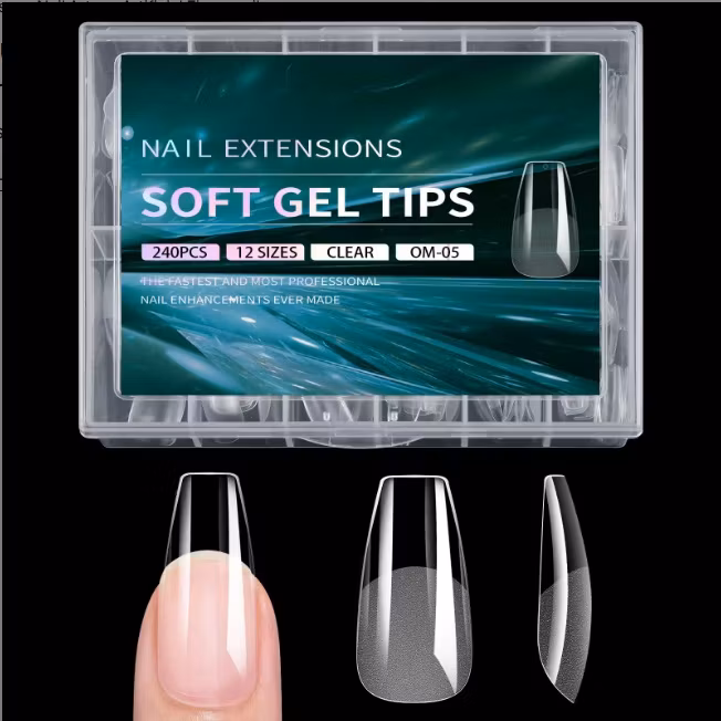 240pcs - Soft Gel Tips - Semi frostade