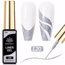 Gellack Decor - Fine Liner - Silver Glitter - 10ml