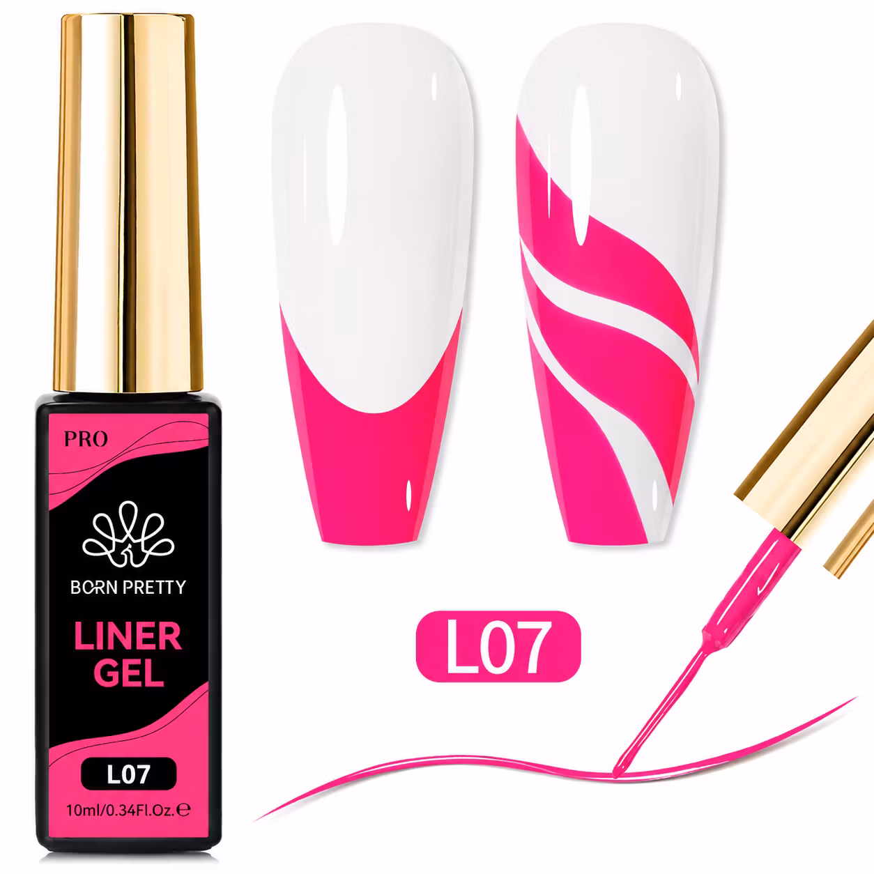 Gellack Decor - Fine Liner - Neon Pink - 10ml