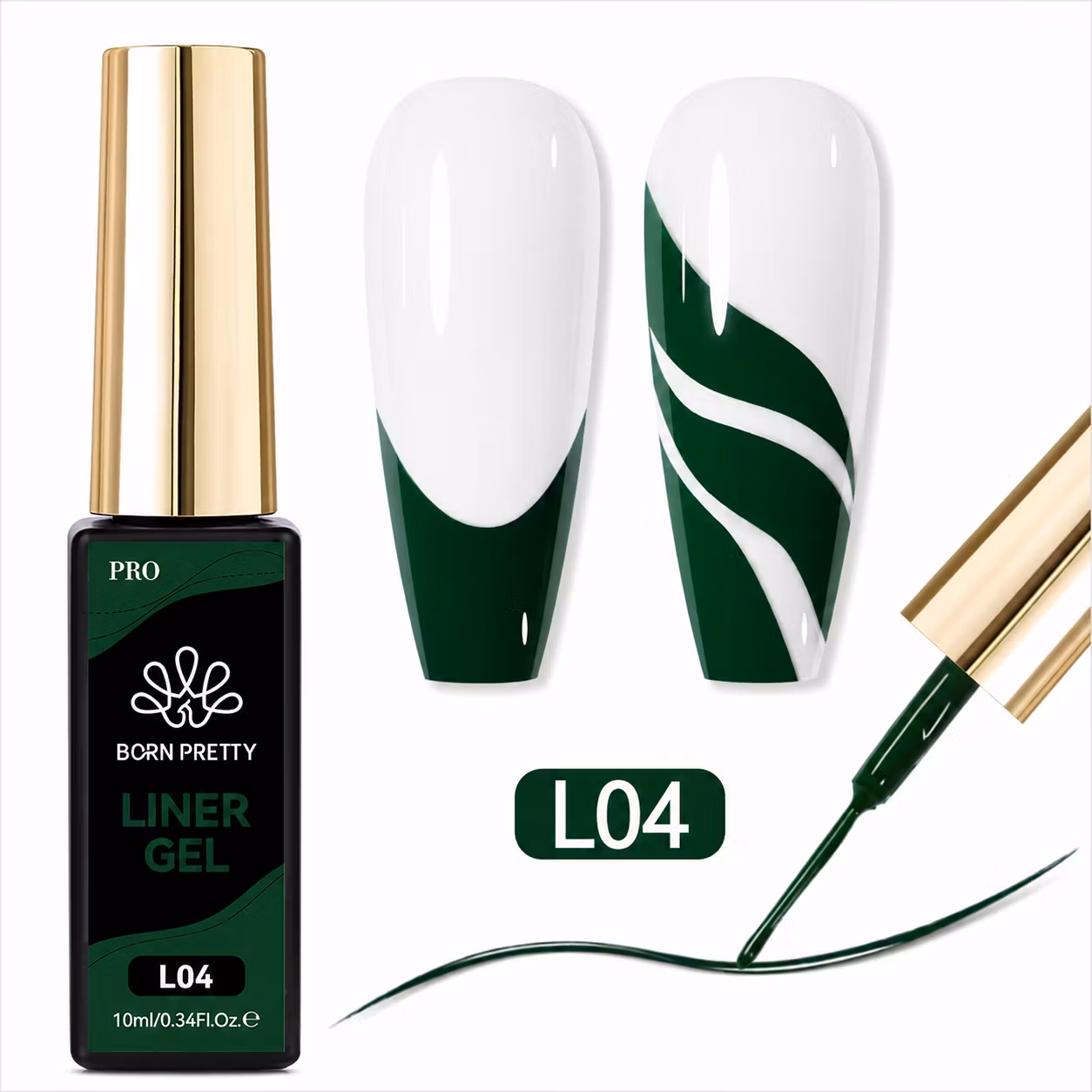 Gellack Decor - Fine Liner - Dark Green  - 10ml