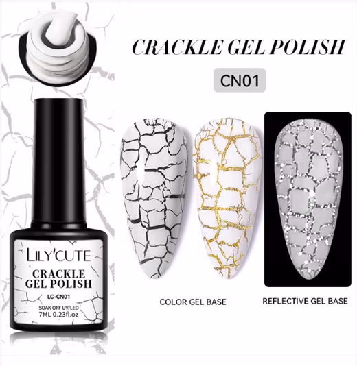 Gellack Krackelerande - CN01 Air Dry - 7 ml Vit