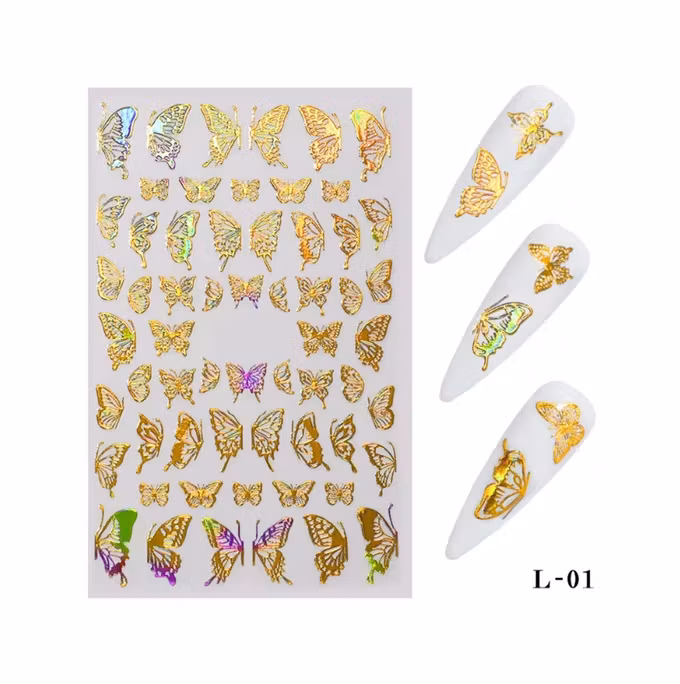 Stickers Fjärilar Guld