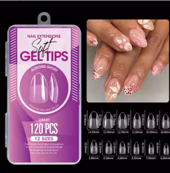 120pcs - Soft Gel Tips - Almond Short