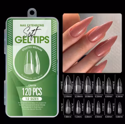 120pcs - Soft Gel Tips - Stiletto Medium