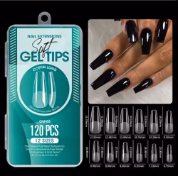 120pcs - Soft Gel Tips - Coffin Long