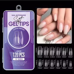 120pcs - Soft Gel Tips - Coffin Medium