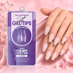 120pcs - Soft Gel Tips - Coffin Medium