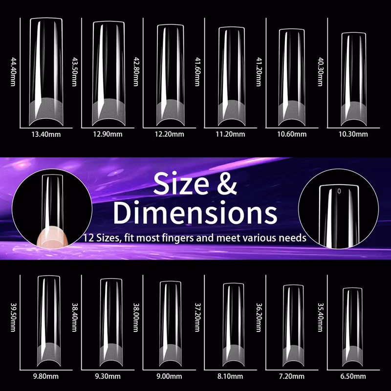 240pcs - Soft Gel Tips - Square XXL