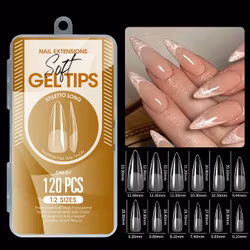 120pcs - Soft Gel Tips - Stiletto Long