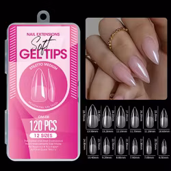 120pcs - Soft Gel Tips - Stiletto Medium