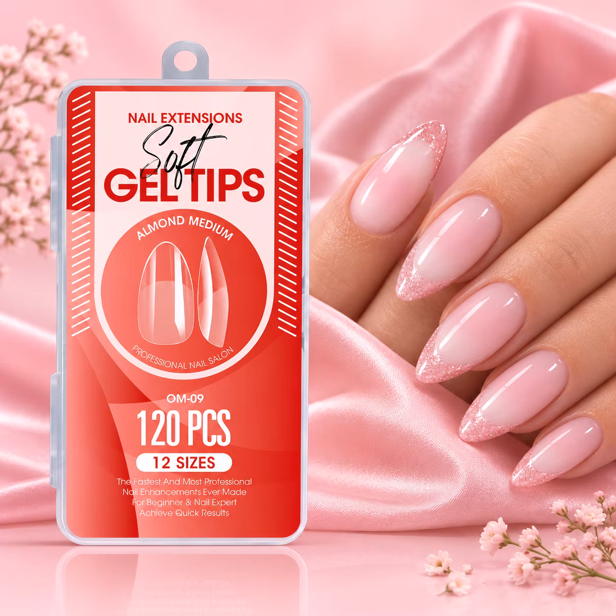 120pcs - Soft Gel Tips - Almond Medium