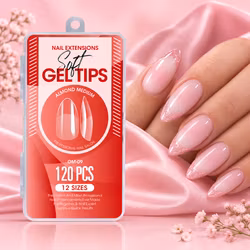120pcs - Soft Gel Tips - Almond Medium