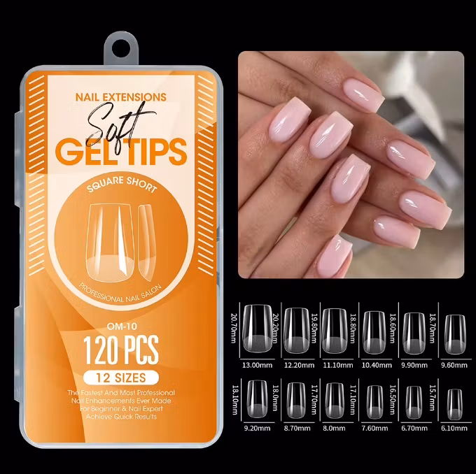 Kopia 120pcs - Soft Gel Tips - Square Short