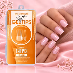 120pcs - Soft Gel Tips - Square Short