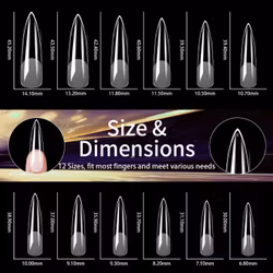 240pcs - Soft Gel Tips - Stiletto XXL