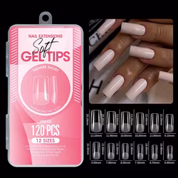 120pcs - Soft Gel Tips - Square Short