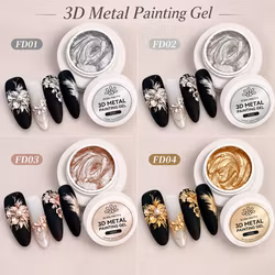 Gellack - 3D Metal Painting Carving Gel - 4 färger