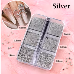 Caviar Beads - Små runda kulor för dekoration - Silver