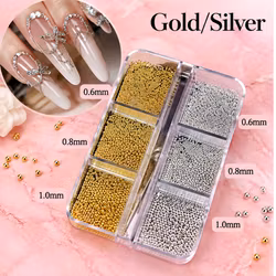 Caviar Beads - Små runda kulor för dekoration - Silver/Guld