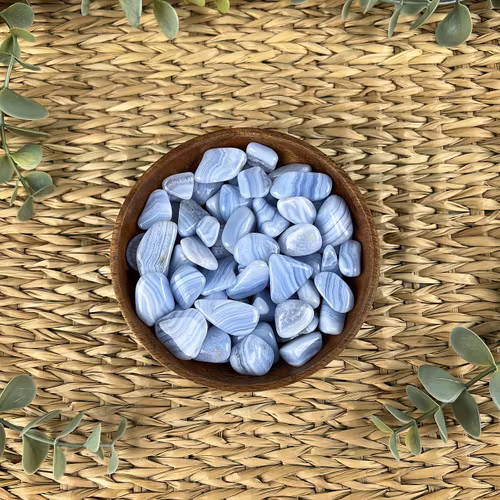 Blå bandagat trumlad (mindre)