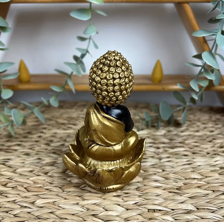 BACKFLOW rökelsehållare Buddha gul/svart