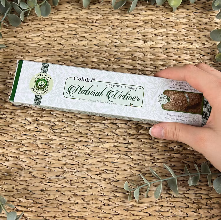 Natural Vetiver rökelsepinnar Goloka