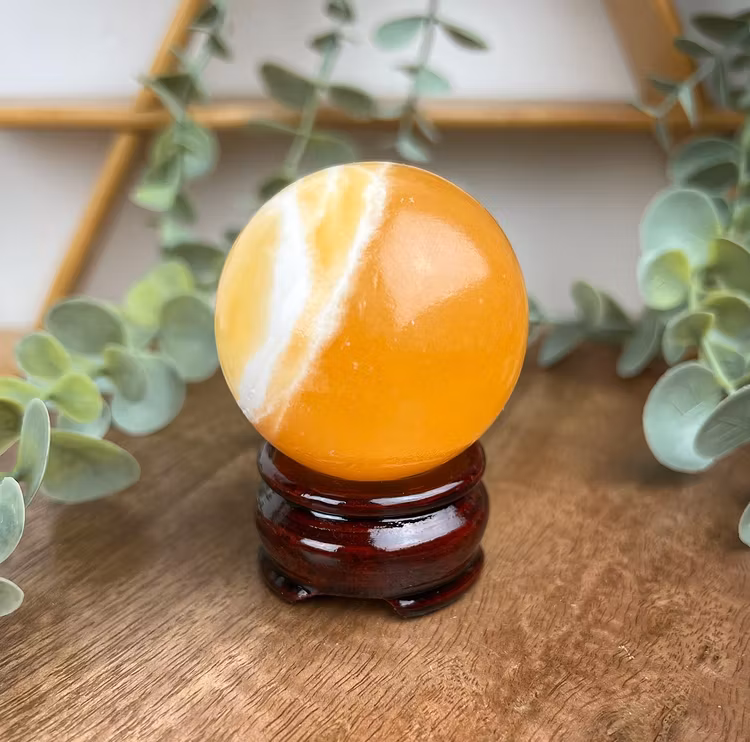 Orange kalcit klot A