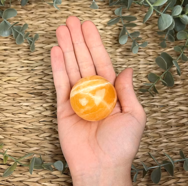 Orange kalcit klot C