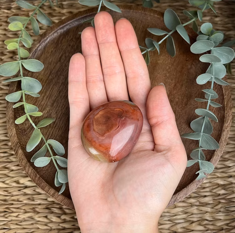 Polykromjaspis meditationssten (handsten) Q