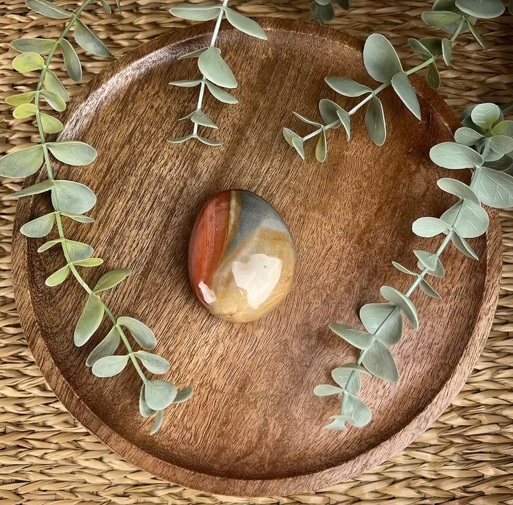 Polykromjaspis meditationssten (handsten) Q