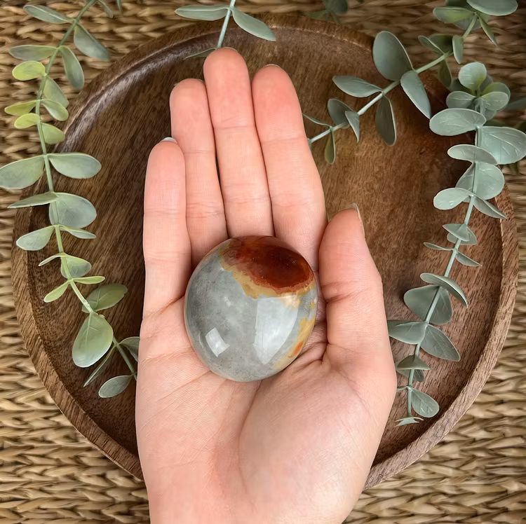 Polykromjaspis meditationssten (handsten) R