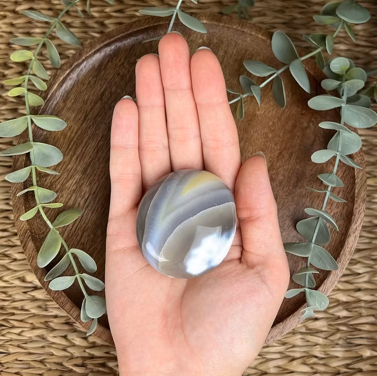 Orca agat (späckhuggaragat) meditationssten (handsten) D
