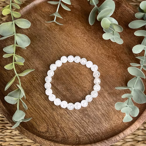 Stenarmband av krackelerad kvarts (8 mm)