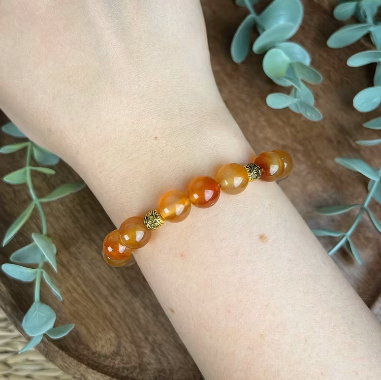 Stenarmband av karneol (8 mm)