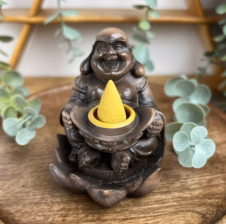 BACKFLOW rökelsehållare Buddha på lotus