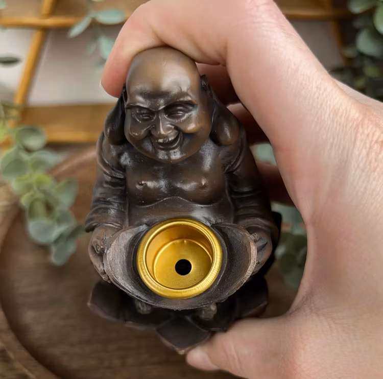 BACKFLOW rökelsehållare Buddha på lotus